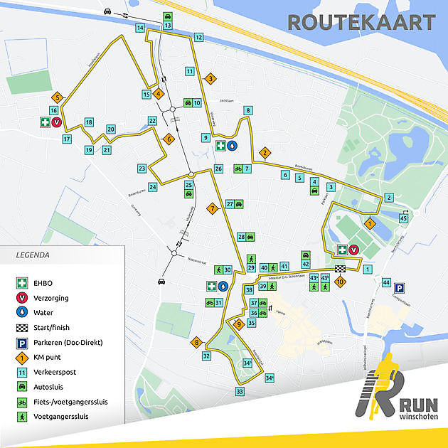 RUN Winschoten routekaart RUN Winschoten