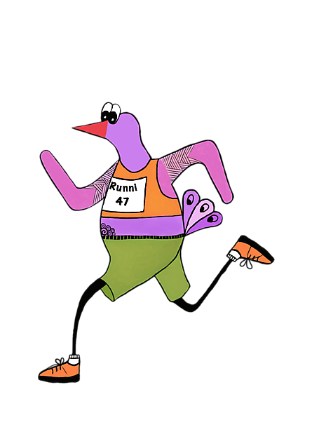 Runni, the mascot of the Lutje RUN and FunRun RUN Winschoten