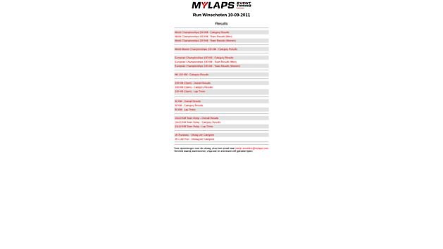 Resultater 2011 RUN Winschoten