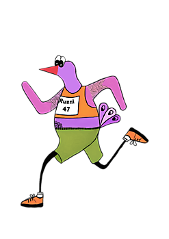 Runni, the mascot of the Lutje RUN and FunRun RUN Winschoten